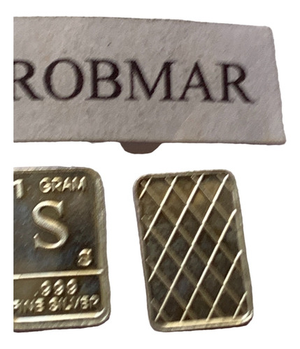 Robmar-moneda Rectangular 1 Gr. Plata Pura 0.999 Y Letra  S