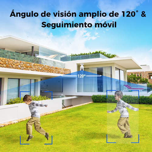 Hiseeu 2piezas Cámara De Seguridad Wifi Ptz 3mp Doble Lente 360