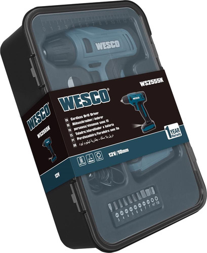 Parafusadeira E Furadeira A Bateria 10mm 12v Wesco Ws2555k