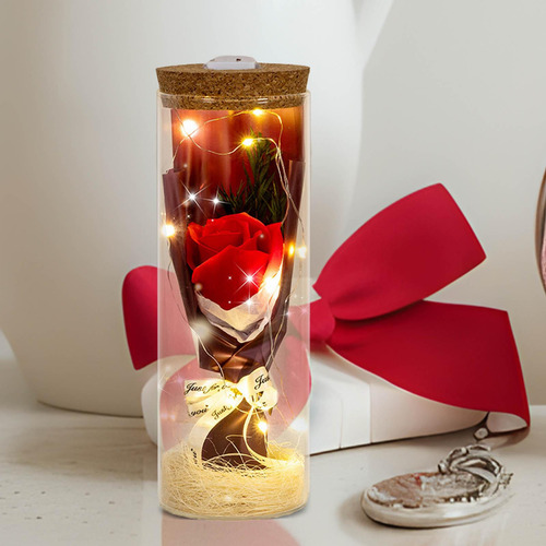 Flor De Rosa En Cristal, Regalo De Flor De Rosa Estilo E