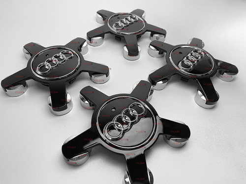 4 Tapas Para Rin Audi 135 Mm A3,a4,a5,a6,a7,a8,s4 Y S6 Negro