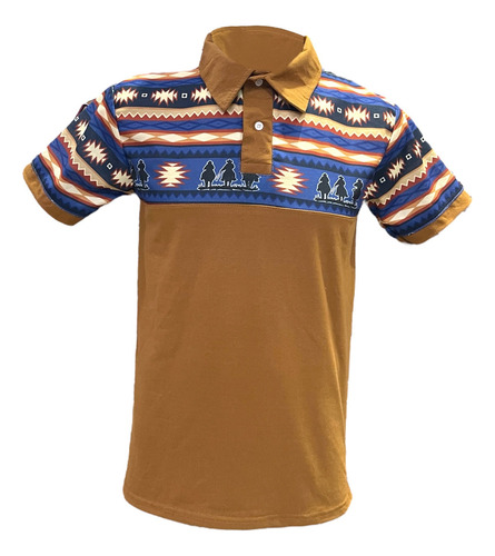 Playera Polo Estilo Vaquero De Caballero Con Grecas