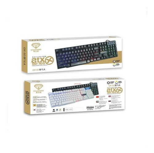 Imagen 2 de 10 de Teclado Gamer Gk-50 Divipard Retroiluminado Luz Led