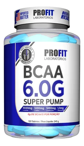Bcaa 6.0 Gramas Super Pump Ultra Concentrado 120tab Profit F Sabor Natural Sem Sabor