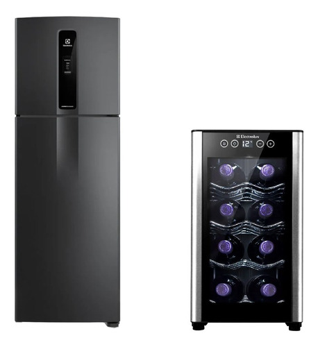 Combo: Refrigerador Efficient (if43b) Inox Look 390l + Cava 