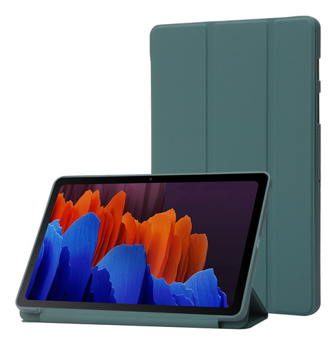 C Funda De Piel Verde Oscuro Para Galaxy Tab S9+