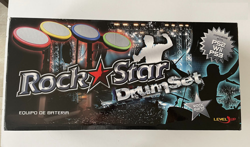 Bateria Rockstar Drumset Level Up Para Ps2 Ps3 Wii + Juego 