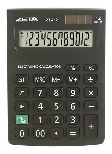 Calculadora De Mesa 12 Dígitos Zt712 Zeta