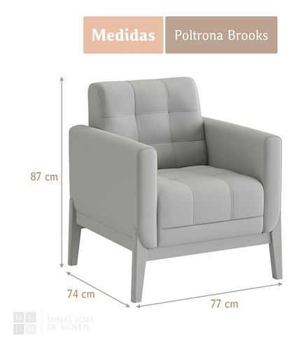 Poltrona Brooks Base Em Madeira No Linho Várias Cores