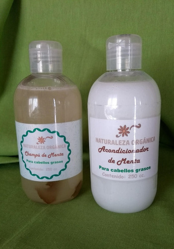 Shampoo Y Acondicionador De Menta Para Cabellos Grasos