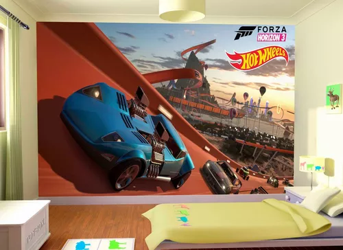 Papel De Parede Hot Wheels Carros Pista Track Forza M² Nhw11 no Shoptime