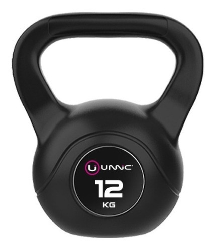 Haltere de ginástica funcional Kettlebel Pvc Kettlebell de 12 kg Unnic, cor preta