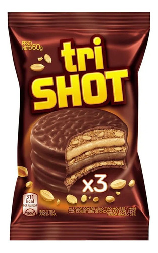 Tri Shot Alfajor Pack X 6un - Cioccolato Tienda De Dulces