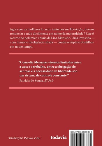 Contra os filhos, de Meruane, Lina. Editorial Editora Todavia, capa mole em português, 2018