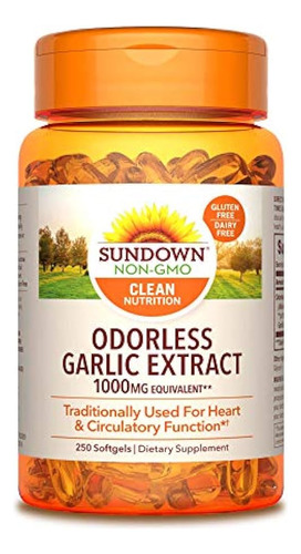 Sundown Garlic 1000 Mg, 250 Cápsulas Blandas Inodoros (el Em