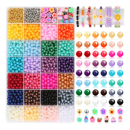 Cuentas De Perlas Para Fabricación De Joyas, 24 Colores, C.