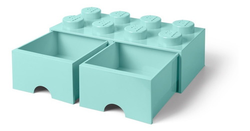 Lego Bloque 2 Cajones Apilable Original Cajonera Aqua 