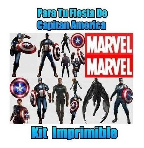 Kit Imprimible   Fiesta De Capitan America