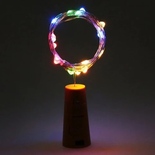Tapon Led Para Botella Vino Luz Led Alambre Calida C Pila