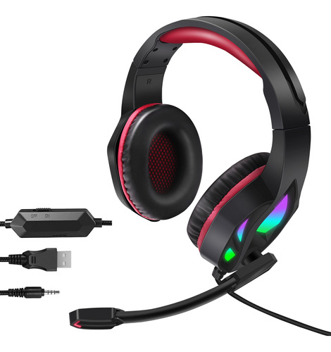 Auriculares Para Juegos, Auriculares Supraaurales Con Led Qu