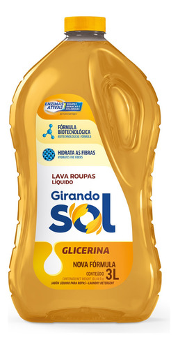 Sabão Líquido Lava Roupas Girando Sol Com Glicerina 3 L