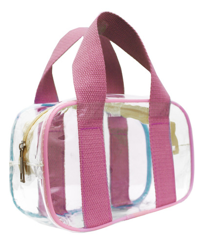 Bolsa Transparente Con Neceser Bolsa Bowling Mochila Mz10-3 Rosa Traslúcido Níquel Rosa