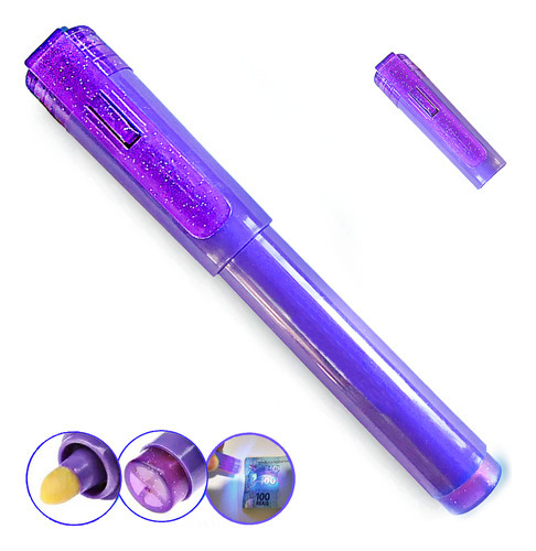 Caneta Identificar Notas Dinheiro Falsas Com Luz Negra Uv Cor Roxo Luatek LT422