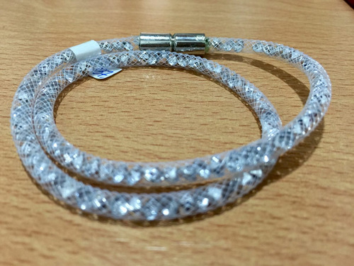 Pulsera De Acero Quirúrgico Importada Con Piedras Swarovski