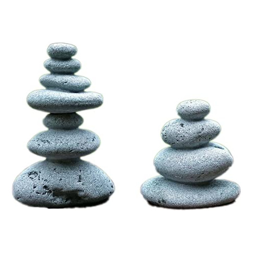 2 Pcs Zen Stacking Stones, Estatuas De Rocas Hechas Man...