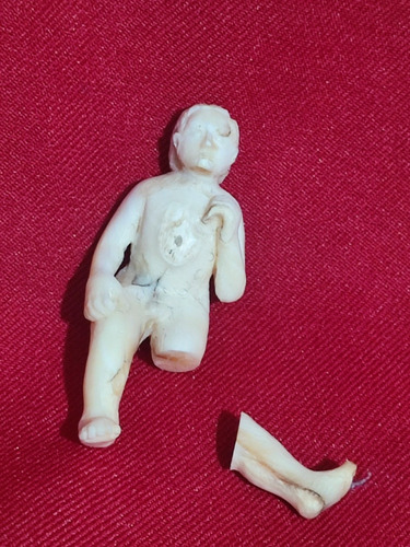 Niño Dios Miniatura Marfil Antiguo En Su Nicho (Usado)