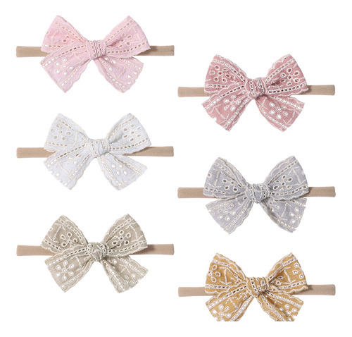 6 Diademas Con Forma De Lazo Para Bebés Y Niñas