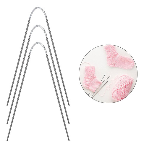 Conjunto De Agulhas De Tricô De Cabo Circular 3x 2mm