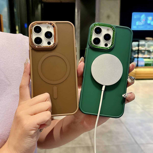 Funda Magsafe Para iPhone 11, 12, 13, 14, 15, 16 Pro, Max, 14 Plus, 15 Plus, 16 Plus, Sensación De Piel, Antihuellas Dactilares