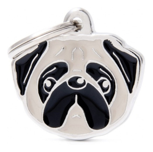 Chapa Para Perros My Family Friends Fawn Pug Grabado Gratis