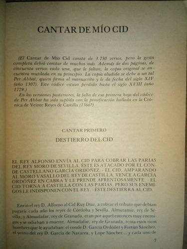 Libro Cantar De Mío Cid Anónimo