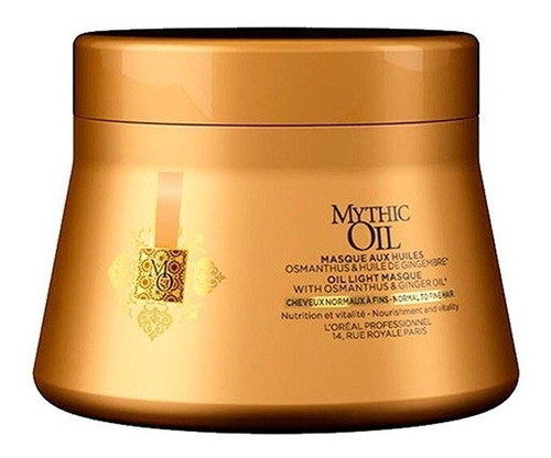 Baño De Crema Loreal Mythic Oil Cabello Fino Nutricion 200ml