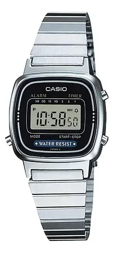 Reloj digital clásico mujer Casio LA670WA-7 plateado resistente al