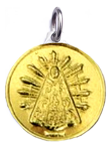 Dije Virgen Lujan Plata 925 Oro 18k Cristiano Catolico 13 Mm