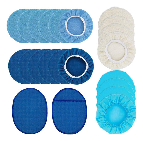 22pcs 6 To 7 Inch Polishing Pad Bonnets Set, Car Polisher Bu