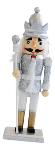 Natal Nutcracker Estatueta Ornamento Tradicional Prata