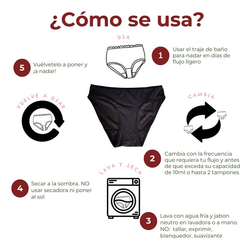 Traje De Baño Menstrual Luna Segura Bikini Sinope