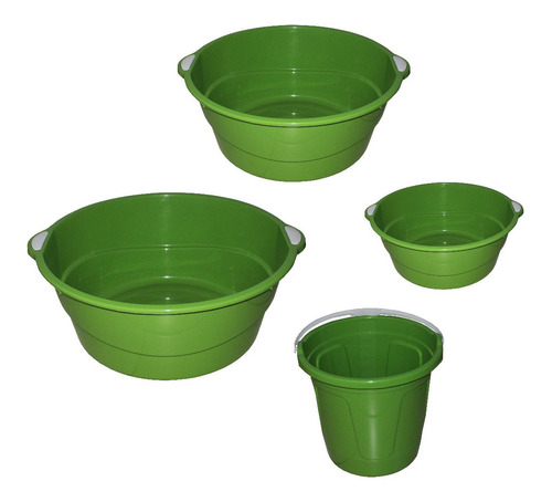 Bacia e Balde A&J Bacia verde 35 L pacote x 4 u