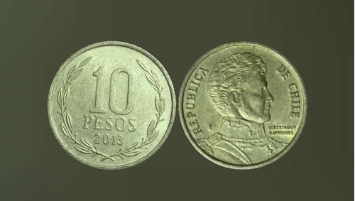 Moneda 10 Pesos De Chile Año 2013