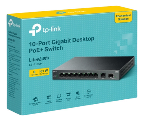 Switch 10 Puertos Gigabit Con 8 Puertos Poe+ 1 Sfp Ls1210gp