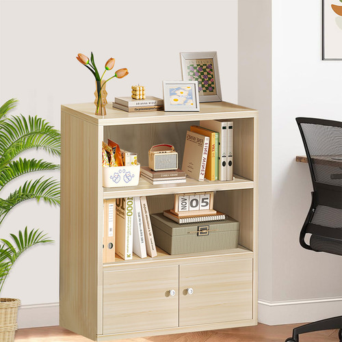 Librero Moderno Madera Roble Blanco 60cm Organizer Repisas Roble