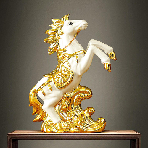 Estatua De Caballo De Cerámica, Adorno De Caballo Artesanal