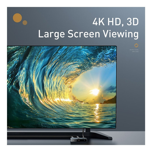 Imagen 4 de 9 de Switch Bidireccional Hdmi 1 X 2 4k 60hz / Baseus