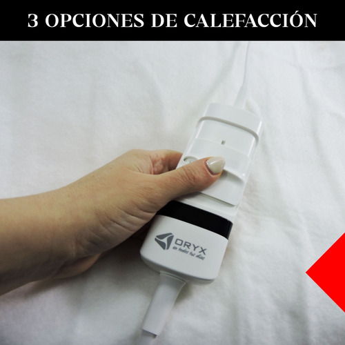 Manta Térmica Eléctrica 3 Niveles Control Digital 1 Plaza Blanco Liso