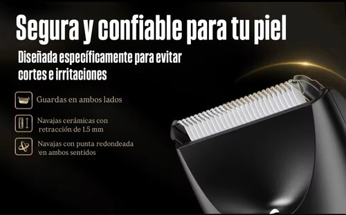 Afeitadora Eléctrica Profesional Resistente Agua Rasuradora Plateado