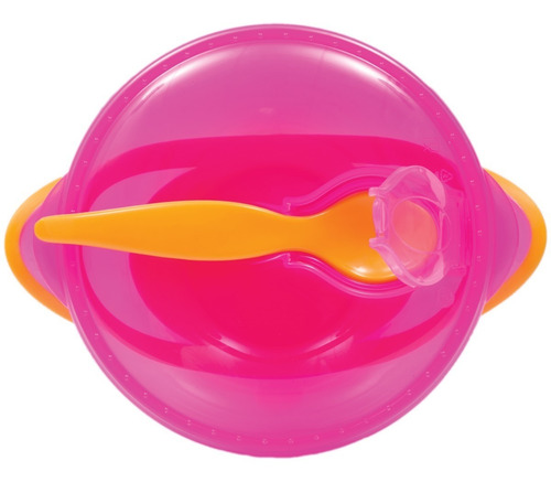 Kit Refeicao Infantil E Bebe Prato Com Ventosa Tampa Colher